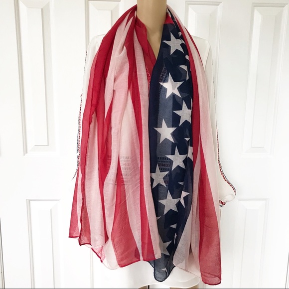 Bjorca Accessories - NWT American Flag Light Scarf